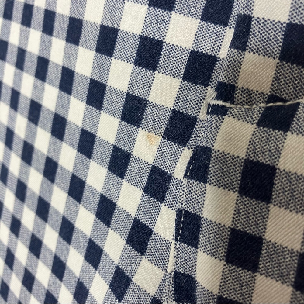 Old Navy navy blue gingham checked High Rise Pixie Ankle pants 14 - Picture 3 of 7